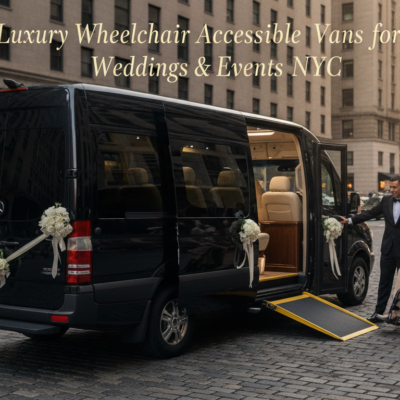 Luxury wheelchair accessible wedding van with ramp in NYC