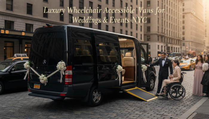 Luxury wheelchair accessible wedding van with ramp in NYC