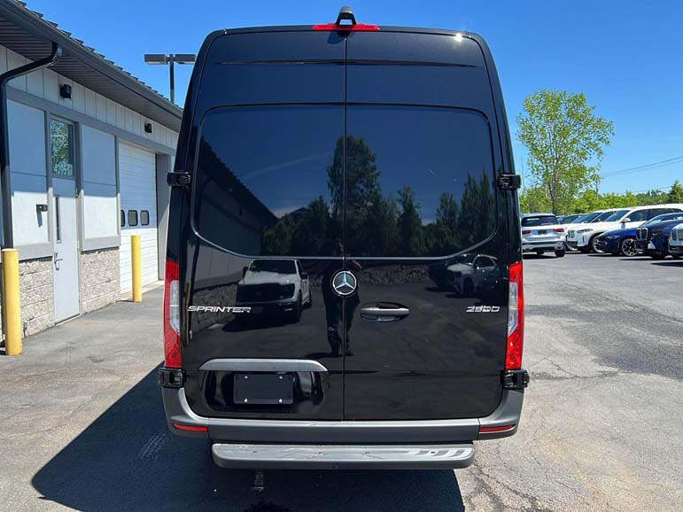 Rear view of black Mercedes-Benz Sprinter 2500 van