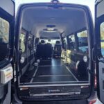 Open rear of accessible van with empty interior