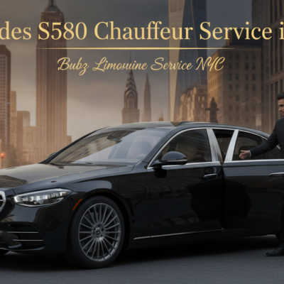 Mercedes S580 chauffeur opening door in NYC