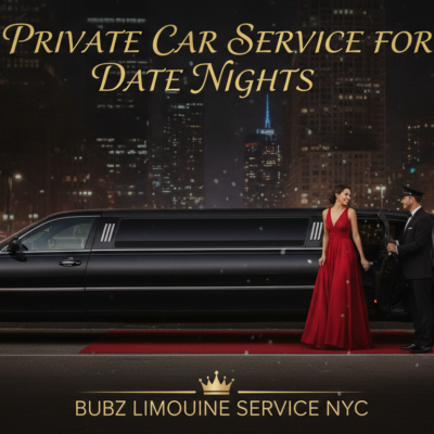 Woman in red gown entering limousine at night