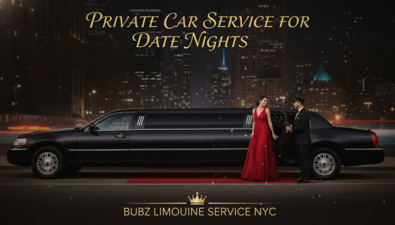 Woman in red gown entering limousine at night