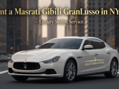 White Maserati Ghibli luxury sedan in NYC street