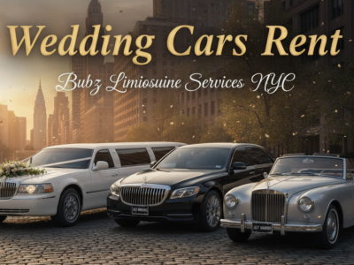 Wedding limousines and vintage car in NYC