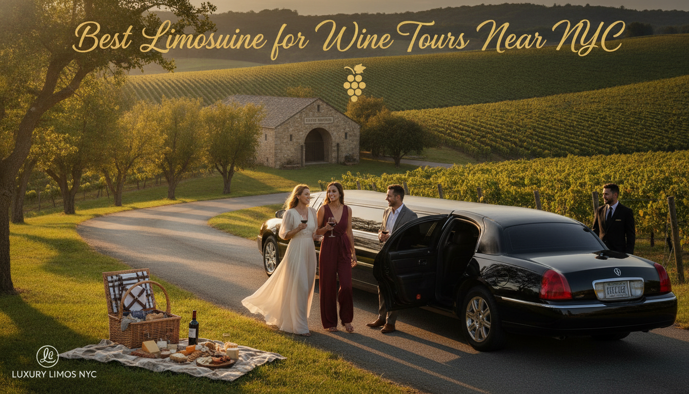 Luxury limousine wine tour at a scenic vineyard near NYC