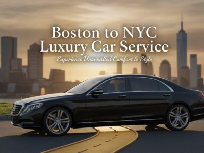 Black luxury sedan for Boston to NYC car service
