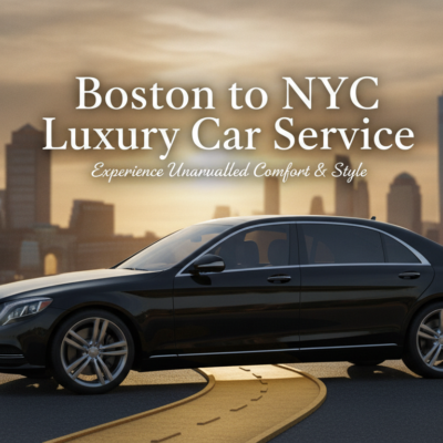 Black luxury sedan for Boston to NYC car service
