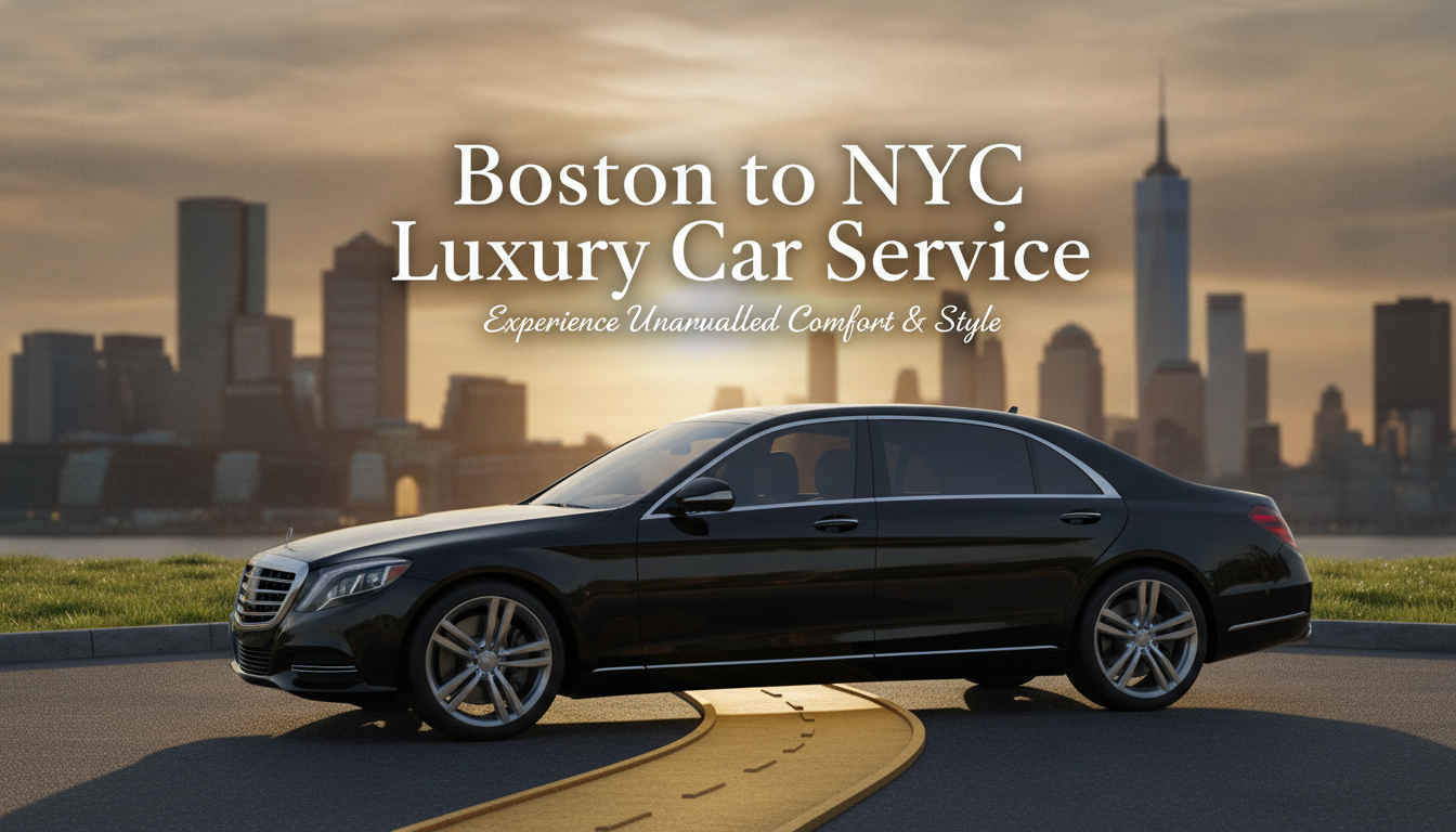 Black luxury sedan for Boston to NYC car service