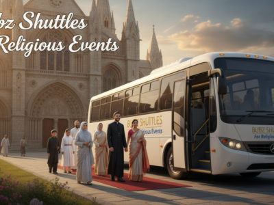 Bubz Shuttles bus for religious events at cathedral