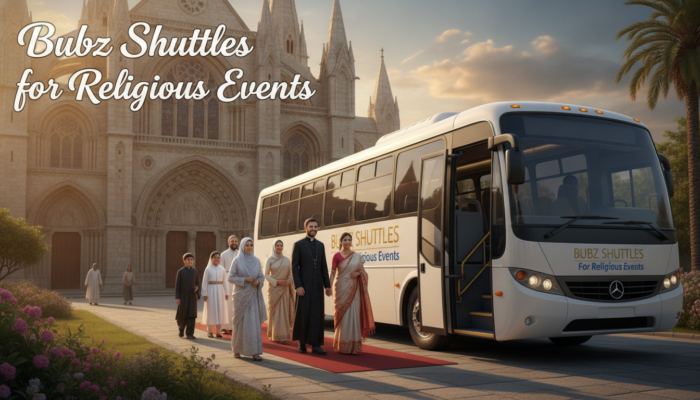 Bubz Shuttles bus for religious events at cathedral