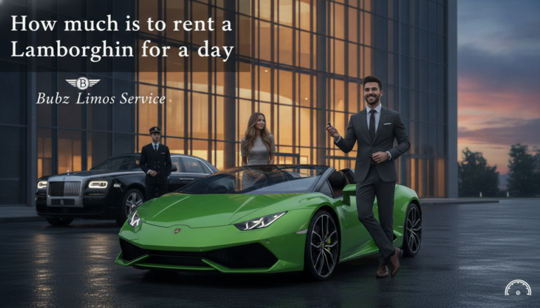 Man holding keys beside green Lamborghini rental from Bubz Limos