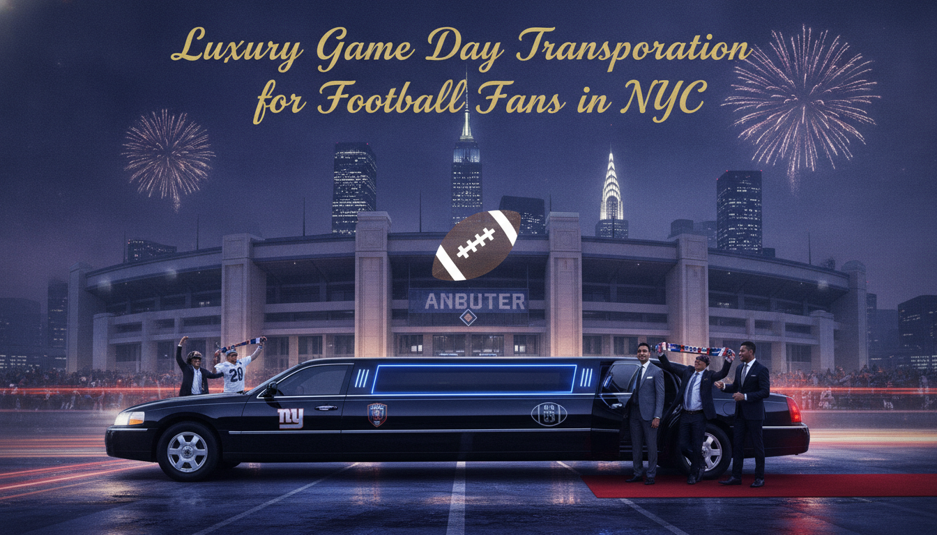 Luxury stretch limo for NFL football fans in NYC