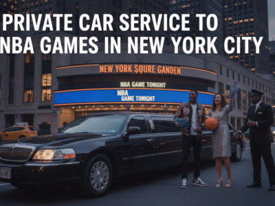 Private car service limo outside Madison Square Garden NBA game