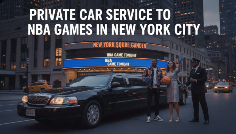 Private car service limo outside Madison Square Garden NBA game