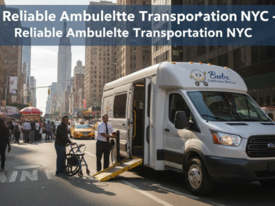 Bubz ambulette van with wheelchair ramp on NYC street