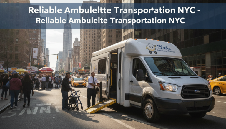 Bubz ambulette van with wheelchair ramp on NYC street