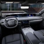 Modern Lincoln vehicle interior with digital dashboard and black leather seats