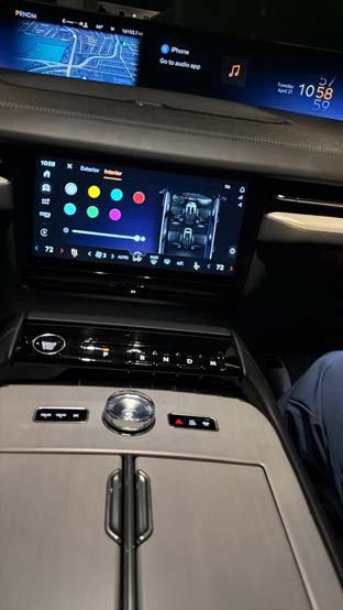 Luxury car dashboard with navigation and touchscreen controls
