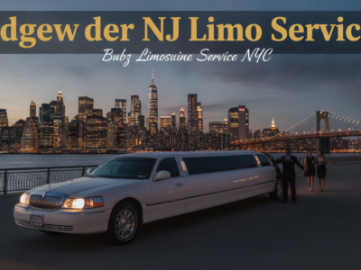 Edgewater NJ limo service ad with Manhattan skyline