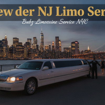 Edgewater NJ limo service ad with Manhattan skyline