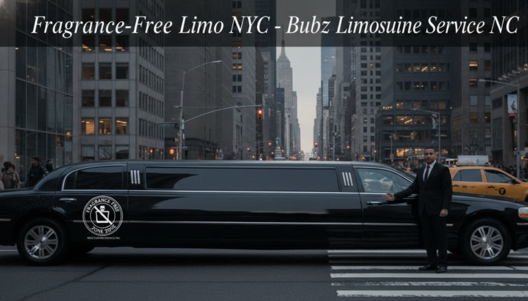 Fragrance-free limousine with chauffeur on a Manhattan street