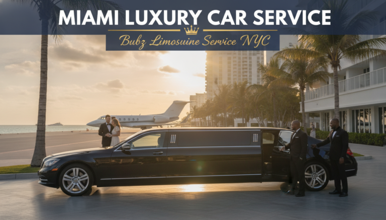 Miami luxury limousine service with jet and chauffeurs