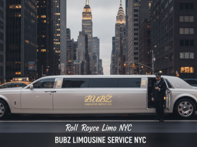 Rolls-Royce limousine with chauffeur on Manhattan street