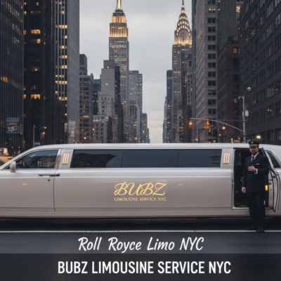 Rolls-Royce limousine with chauffeur on Manhattan street