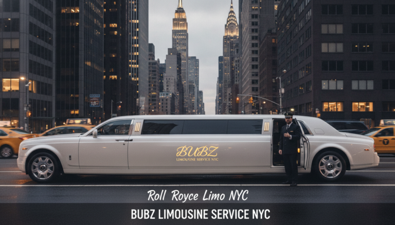 Rolls-Royce limousine with chauffeur on Manhattan street