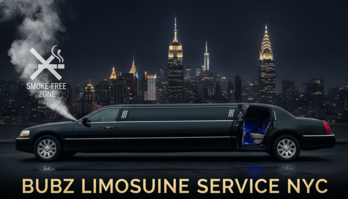 Smoke-free luxury limousine service in New York City at night