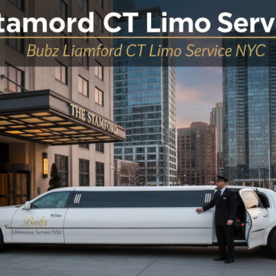 Stamford hotel limousine service with chauffeur at sunset