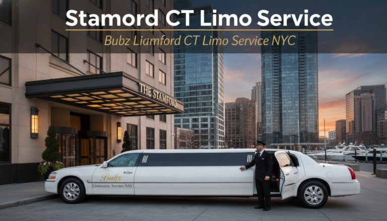 Stamford hotel limousine service with chauffeur at sunset