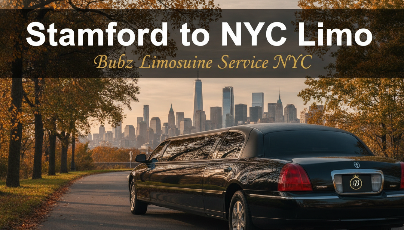 Stamford to NYC limousine service with Manhattan skyline
