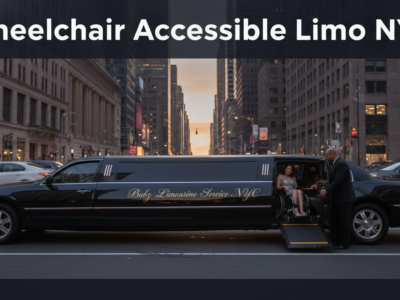 Wheelchair user exiting accessible limousine in New York City