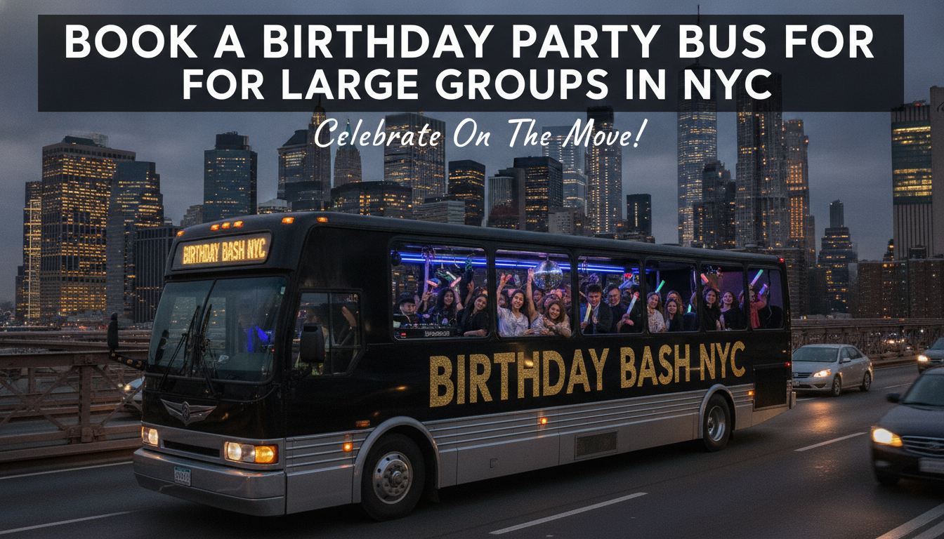 Birthday party bus carrying guests through New York City