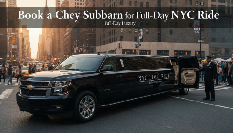 Black Chevy Suburban limo with chauffeur in New York City