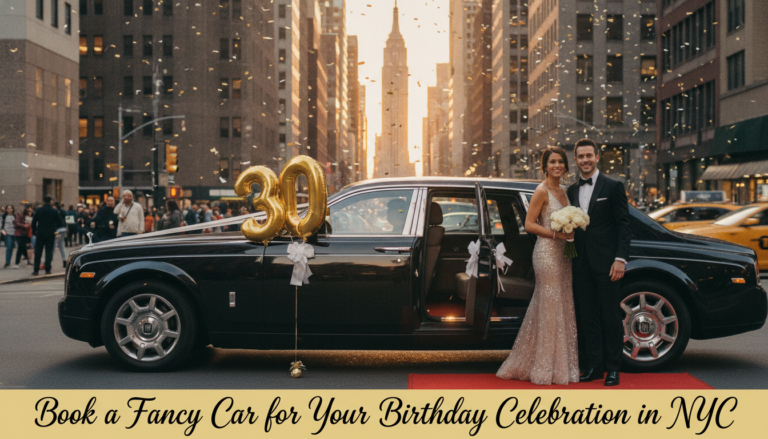 Couple celebrates 30th birthday beside luxury car in Manhattan