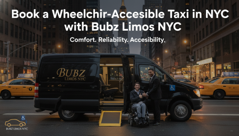Wheelchair-accessible Bubz Limos NYC van with passenger and chauffeur