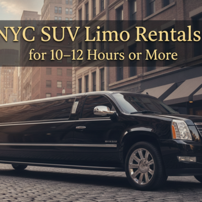 Black SUV limousine with chauffeur in New York City