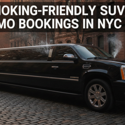 Black smoking-friendly SUV limousine on a New York City street