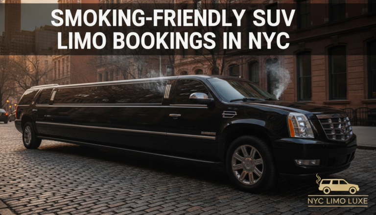 Black smoking-friendly SUV limousine on a New York City street