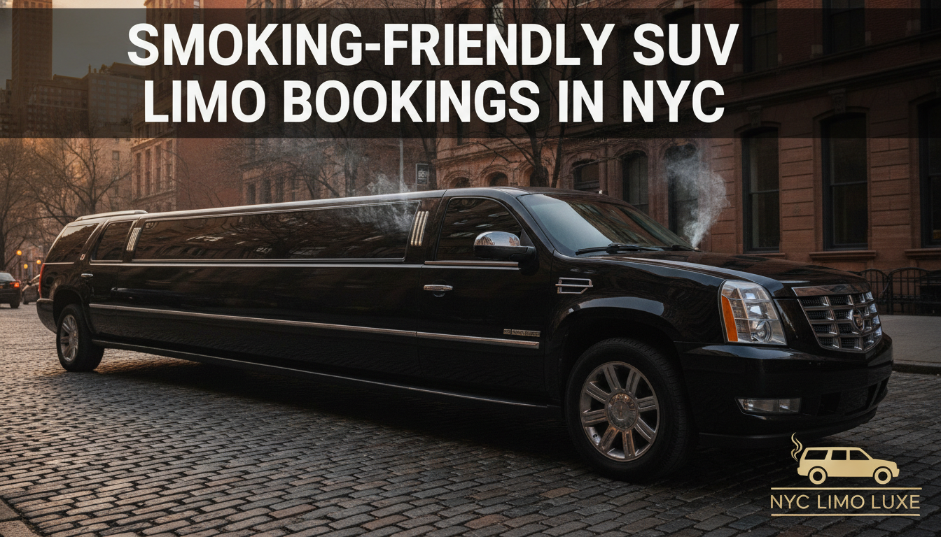 Black smoking-friendly SUV limousine on a New York City street